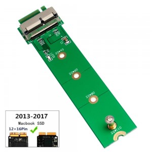 Адаптер PCIe SSD Apple Macbook A1465 A1466 A1398 A1502 2013-2017 12+16pin to M.2 NVME key M adapter