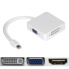Адаптер переходник Apple MiniDP DisplayPort to HDMI DVI VGA кабель 15см