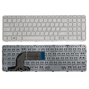 Клавиатура для ноутбука HP Pavilion 15-n 15e 15-e 15t-e 15t-n 15z-e 15z-n 15-r 15-f белая с рамкой